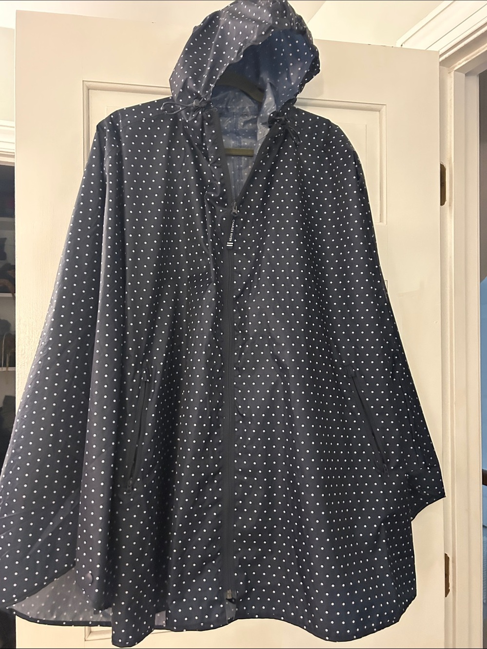 Charles River Apparel Navy & light blue Polka Dot Hooded Rain Cape